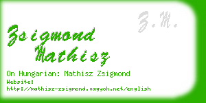 zsigmond mathisz business card